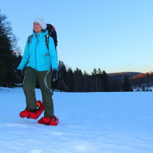 Sněžnice byly testovány při úbytku nového sněhu i na krustě a tvrdším sněhu. Redakce Světa outdooru