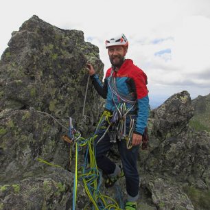 Testování během lezení ve Vysokých Tatrách.