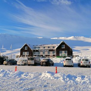 Pohled na sjezdovku Hlíðarfjall