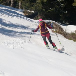 Sjezd v Krkonoších pod lanovkou