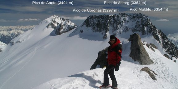 Pico de Maladeta (3308 m) – významná pyrenejská třítisícovka na skialpech