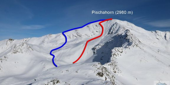 Pischahorn (2980 m) – téměř třítisícový vrchol nad Davosem na skialpech