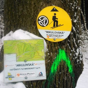 Nástup na trasu Mikulovská od parkoviště