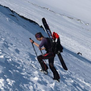 Takto jsem strmější zmrzlý úsek šlapala já