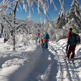 Pár metrů jsme se pohybovali i po turistické značce