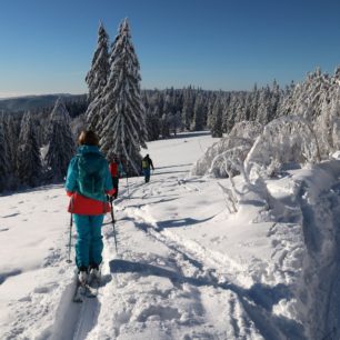 Volným terénem na beskydském hřebenu