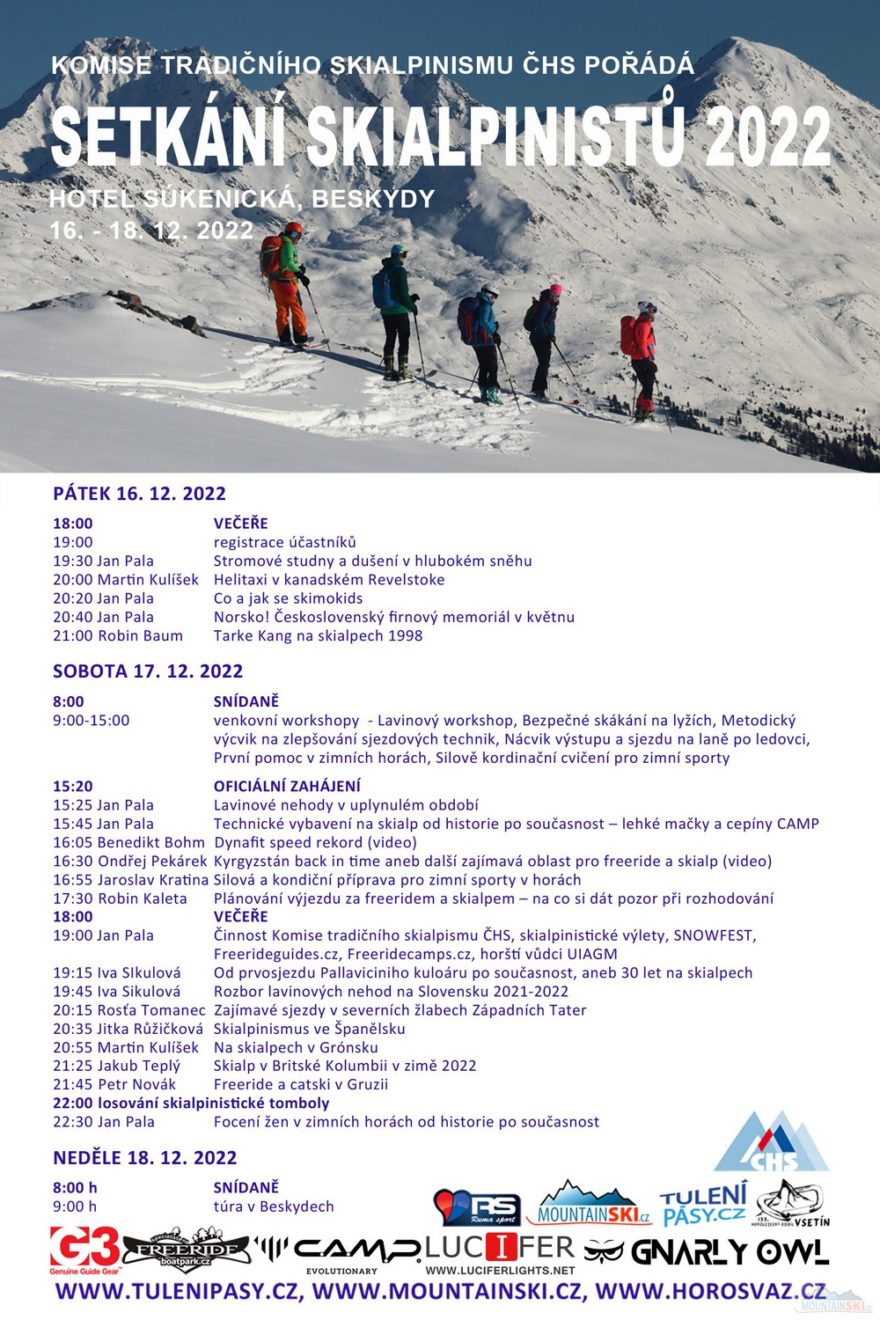 Program Setkání skialpinistů 2022