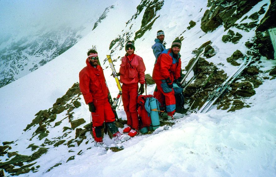 Kavkaz 1989: R. Klíma, V. Vichr, V. Hadra, I. Dzúrik v sedle Bečo, foto: Rudolf Klíma