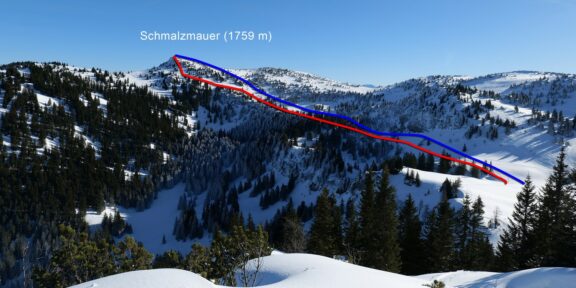 Schmalzmauer (1759 m) a Schreitelkogel (1654 m) – skialpinistický okruh u lyžařského střediska