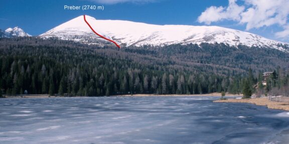 Preber (2740 m) – skialpinistický vrchol se sjezdem 1200 výškových metrů
