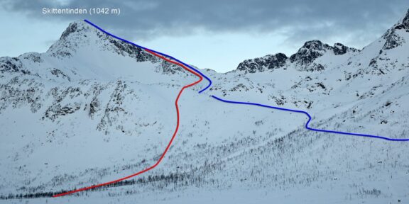Skittentinden (1042 m) – klasická skialpová túra na ostrově Kvaløya u Tromsø