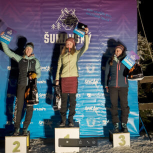 Vítězkyně kategorie Ženy1: Sabine Wallner (1. místo), Veronika Vlčková (2. místo), Terezka Jandová (3. místo)