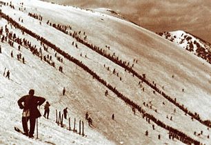 Krkonošský lyžařský závod Maiskirennen na fotografiích z let 1936 až 1945