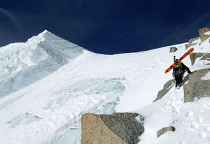 Strmá skialpová lahůdka - Gervasutti kuloár na Mt. Blanc du Tacul
