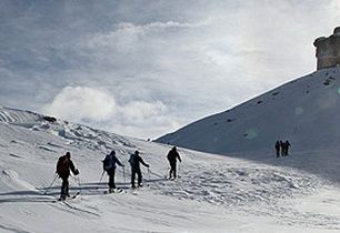Skialpový výlet k Bivaco dela Pause 2780 m pod Monte Castello v Dolomitech