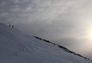 Neděle 13. ledna na skialpech na Col Bechei de Sora (2794 m) v Dolomitech