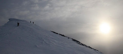 Neděle 13. ledna na skialpech na Col Bechei de Sora (2794 m) v Dolomitech