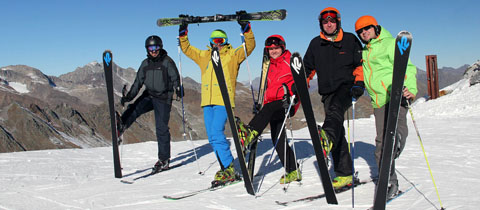 Testování nových lyží K2 v Söldenu v listopadu 2015