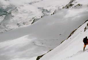 Bernina: přejezd ledovce Morteratsch 