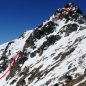 Na skialpech strmě z Ostrého Roháče v Žiarské dolině v únoru
