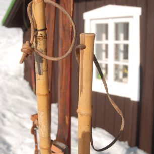 detail rukojetí a řemínků holí, foto Jan Šťovíček
