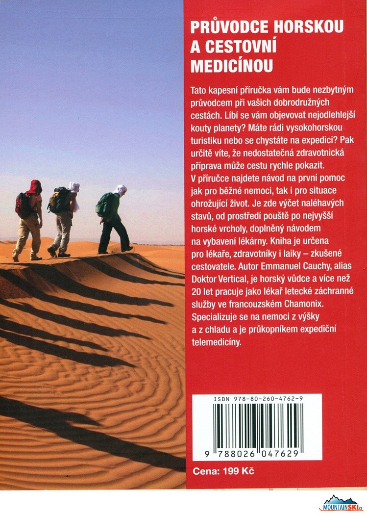 Poslední strana obálky knihy Průvodce cestovní a horskou medicínou