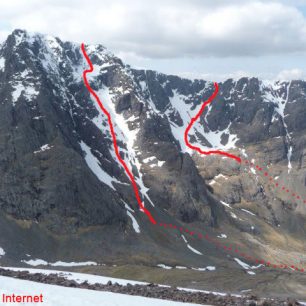 Voco gous – ľavý je Tower Gully – pravý Number 4 Gully – ilustračne foto z netu z mája 2009