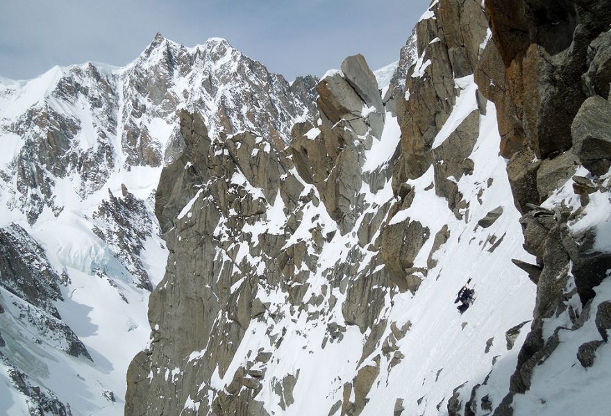 Boční větev kuloáru Gervasutti z Tour Ronde 