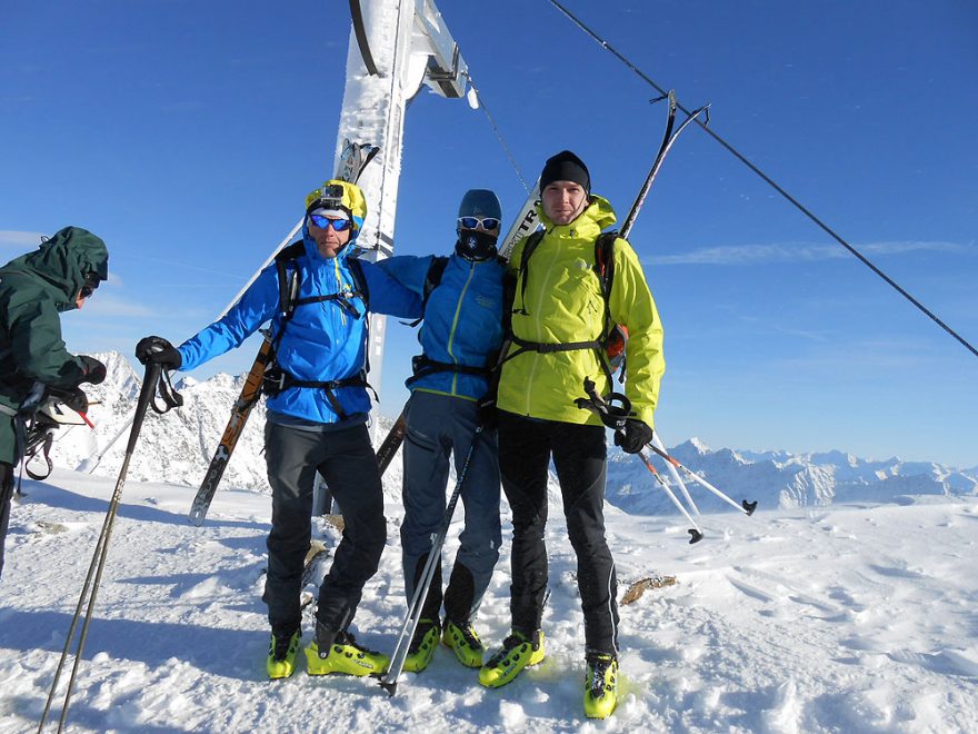 Celá naše trojice na vrcholu Daunkopf (3225 m)