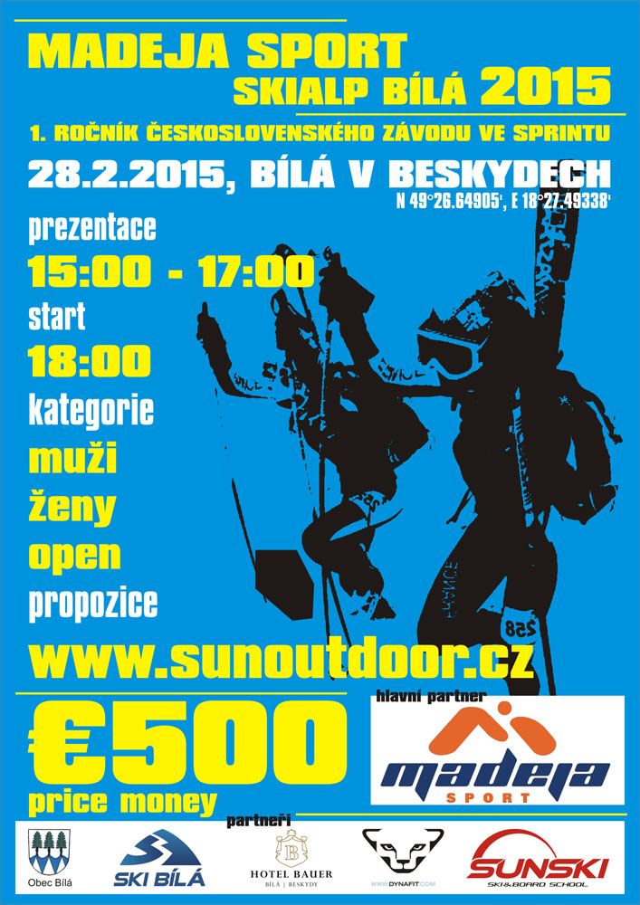 Plakát 1. ročníku československého skialpinisticého sprintu Bílá