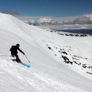 Markéta při sjezdu z Nibbi