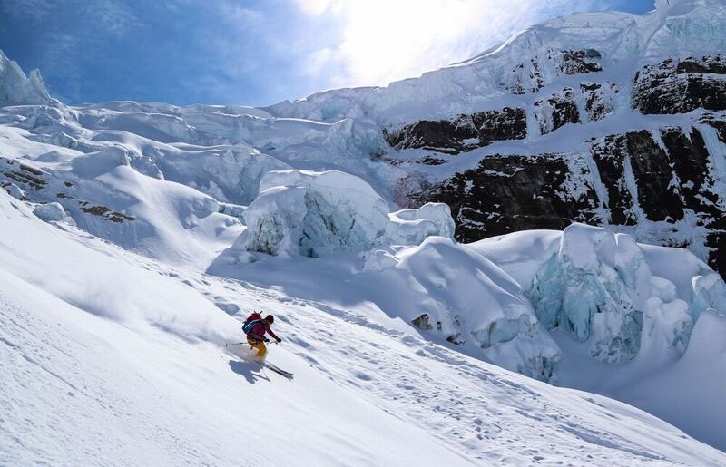 Lyžování na ledovci Shiva