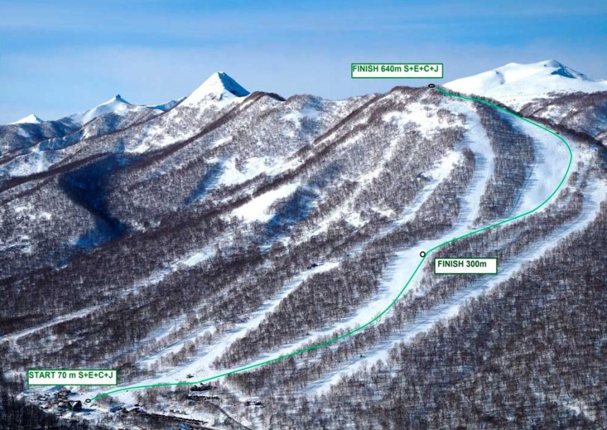 Mapka závod Vertical ISMF 2016 Kamchatka - lyžařské středisko Moroznaja