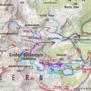 Trasa výstupu a sjezdu