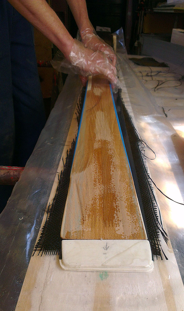 Pokládání dřevěného jádra