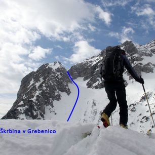 Výstupová trasa do Škrbiny v Grebencu