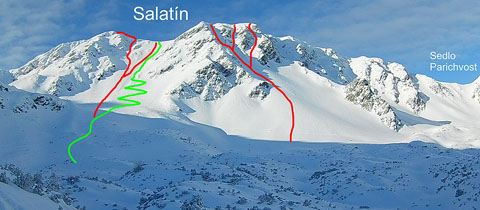 Skialpinistické hřiště ve Spálené dolině – Salatín (2047 m)