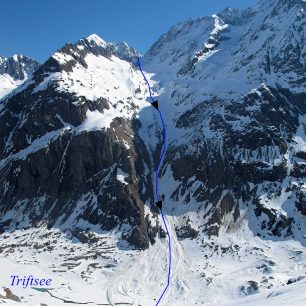Schéma sestupu k Triftsee