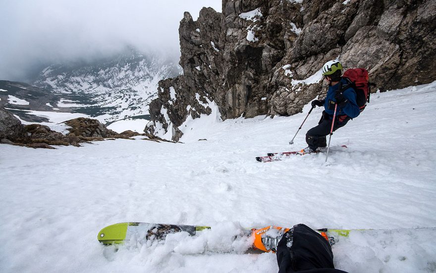 Sjezd „dospělým“ žlabem Stofferkarrinne