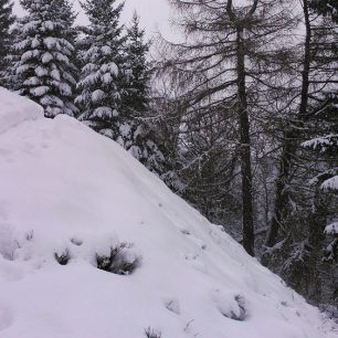 Jeden ze strmějších úseků vhodných pro traverz