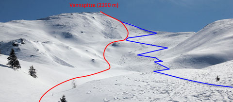 Vennspitze (2390 m) – skialpový kopec nad Brennerským průsmykem