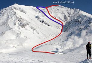 Asahidake (2291 m) - na skialpech na nejvyšší vrchol ostrova Hokkaidó 