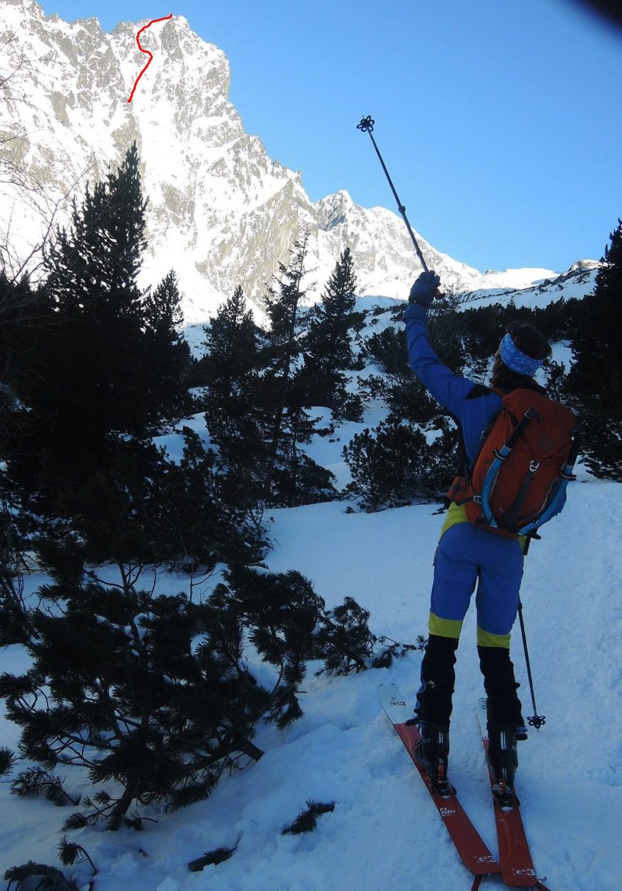 Prostredný hrot, linka černého sjezdu a Karel