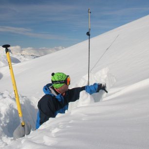 Ve výšce 2490 metrů jsme spáchali testy a teplotní měření sněhu