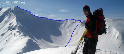 Skialpinistický okruh na vrchol Vito (1960 m) v pohoří Visočica v Bosně