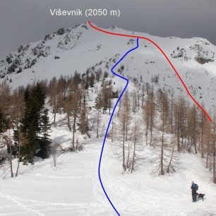Výstupová a sjezdová trasa z Viševniku (2050 m)
