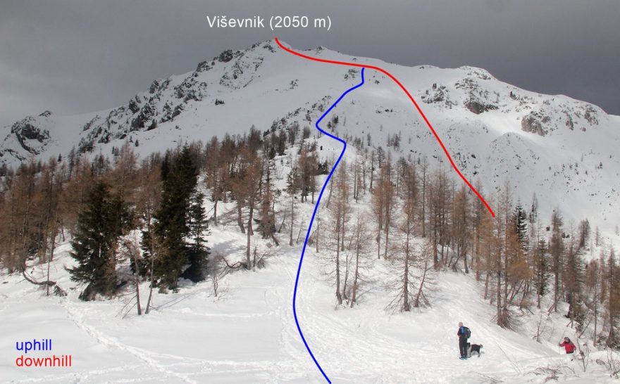 Výstupová a sjezdová trasa z Viševniku (2050 m)