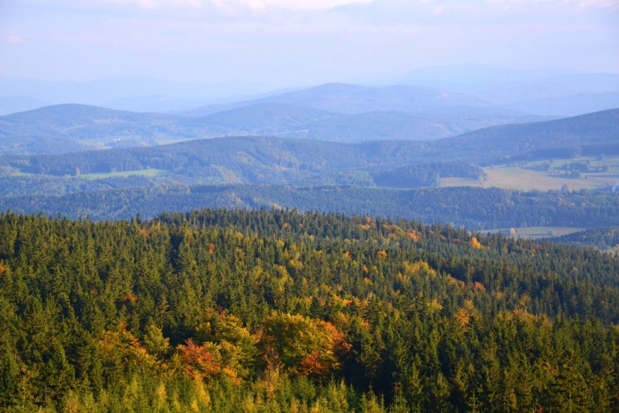 Výhledy z Borůvkové hory, Rychlebské hory.