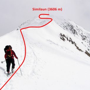 Závěrečný úsek výstupu na Similaun
