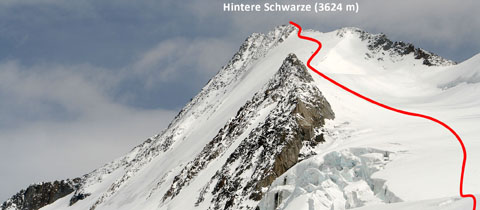 Hintere Schwärze (3628 m) – ledovcová túra nad krásnou stěnu v Ötztálu